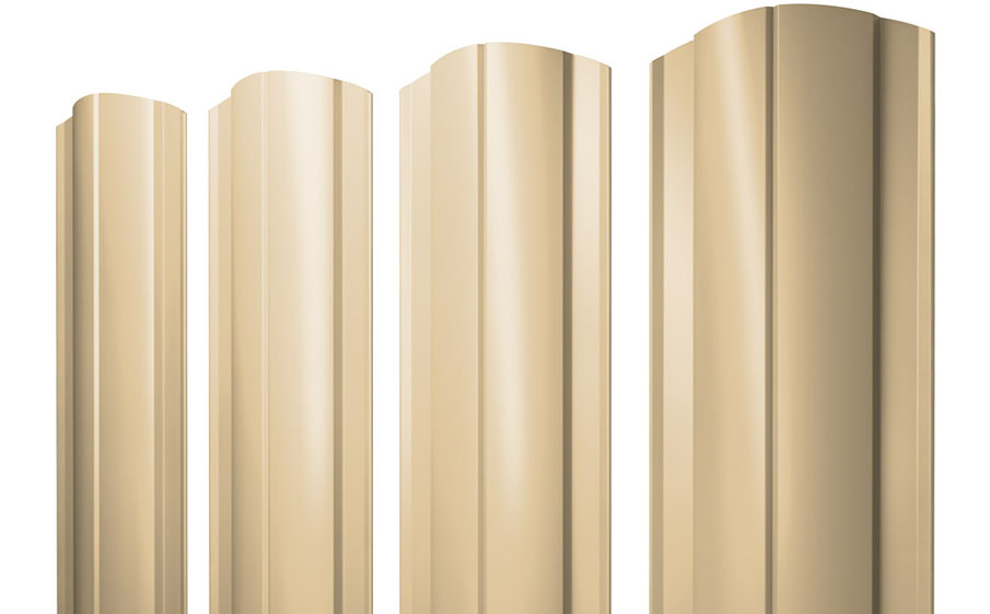 Штакетник Круглый фигурный 0,45 PE RAL 1014 слоновая кость