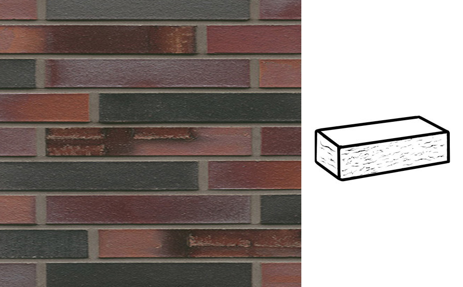 Кирпич клинкерный Muhr 29 S Schwarzblau-bunt Spezial рустик, 290*90*40 мм