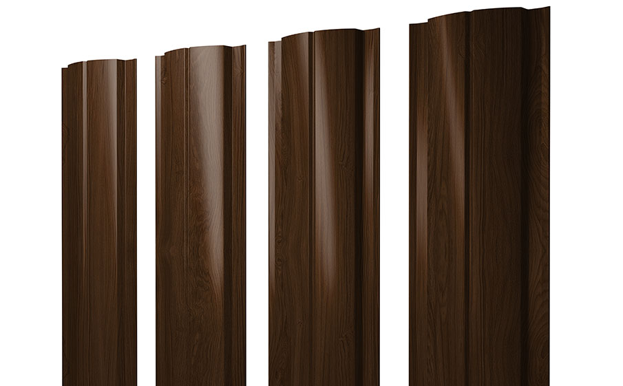 Штакетник Полукруглый Slim Print Elite Choco Wood