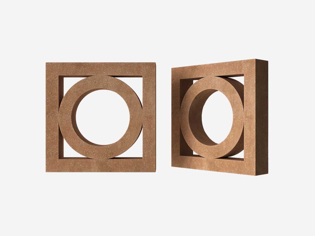 Декоративный бриз-блок Mesterra Кобого / Cobogo 0101, терракотовый, 250*250*50 мм