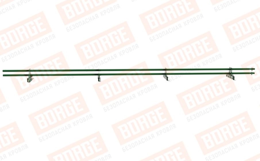 Снегозадержатель трубчатый Borge для фальцевой кровли оцинкованный RAL 6002, 3 м