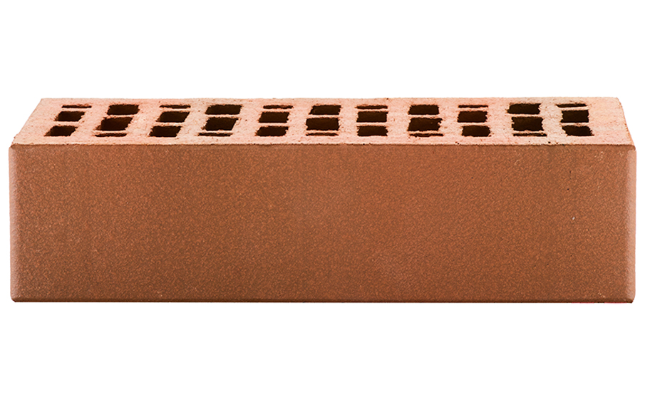 Кирпич лицевой ЛСР красный флэш ультра гладкий, утолщенные стенки, 250*120*65 мм