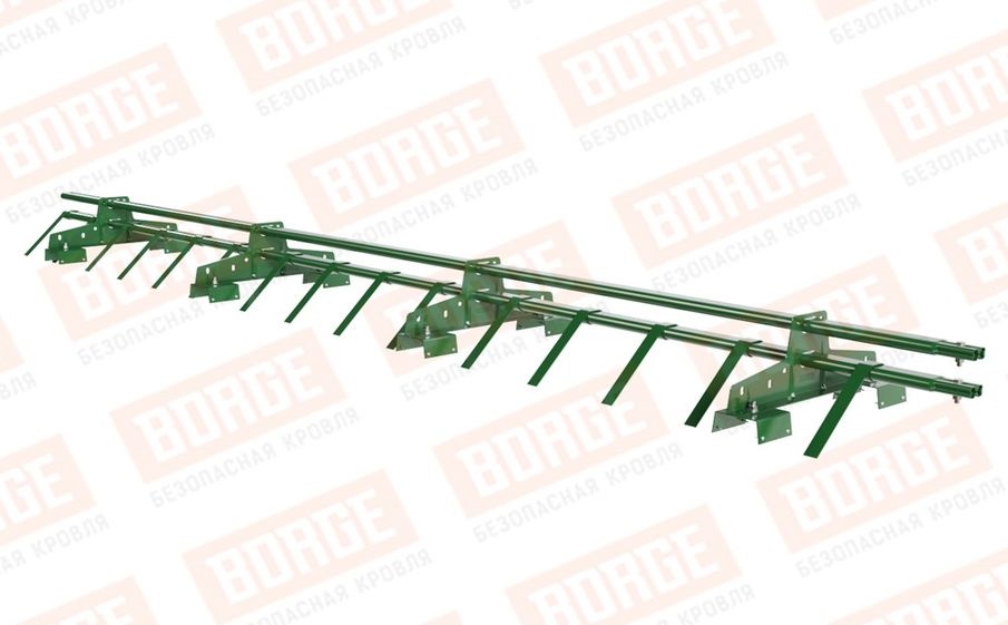 Снегозадержатель трубчатый Borge для профнастила H-114 оцинкованный RAL 6002, 3 м