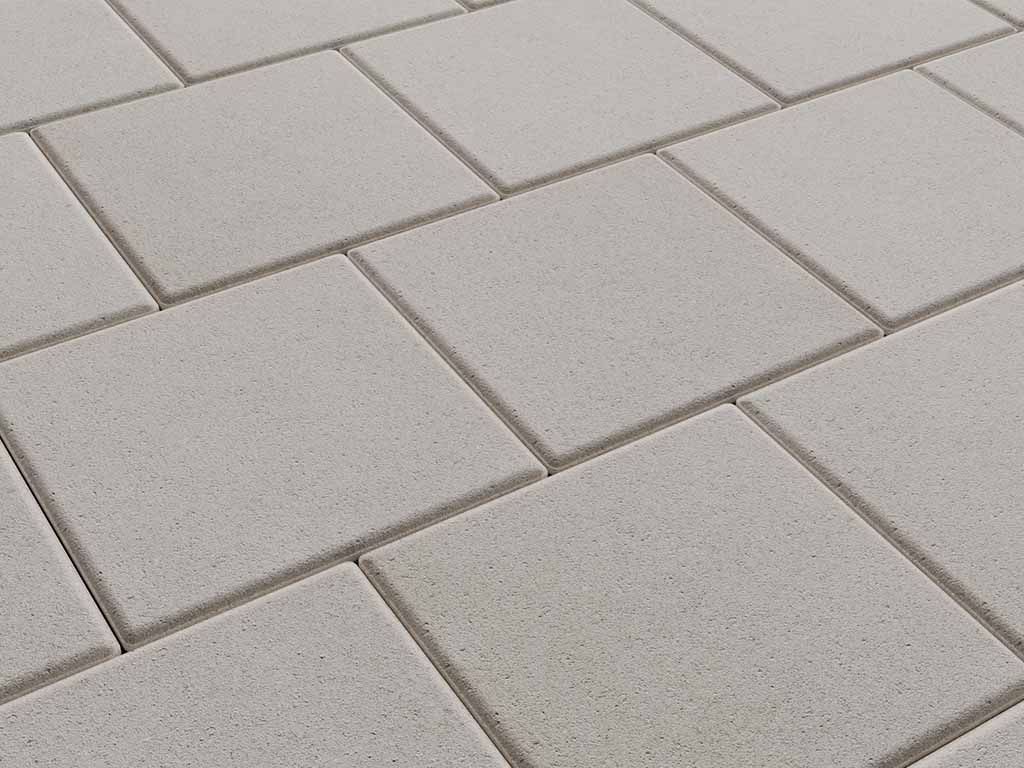 Плитка тротуарная Квадрат Б.1.К.10 стандарт гладкий белый, 300*300*100 мм 