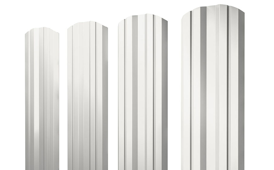 Штакетник Twin фигурный 0,45 PE Double RAL 9003 сигнальный белый