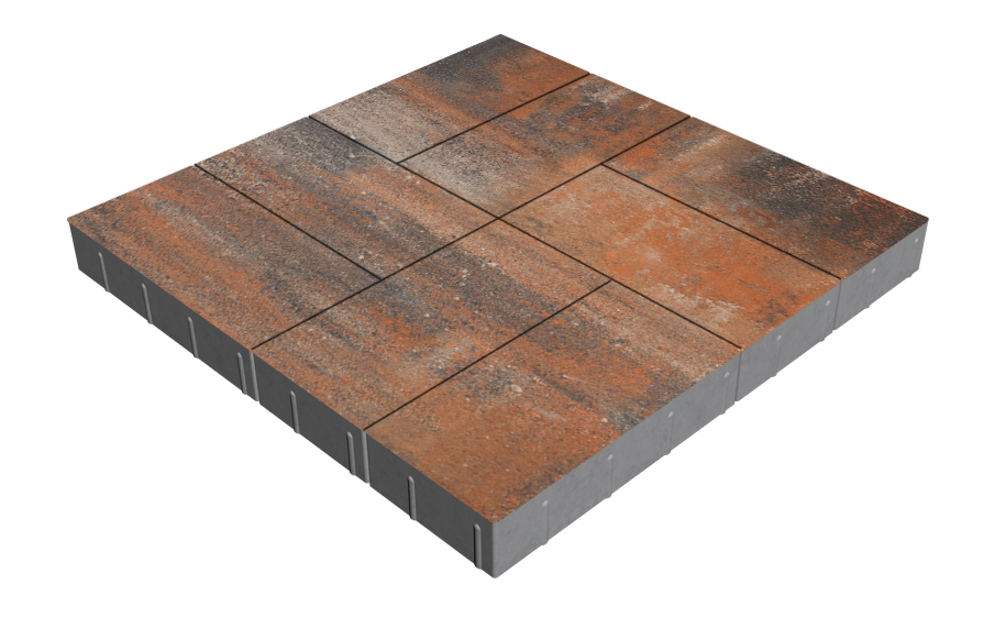 Плитка тротуарная SteinRus Грас Б.4.П.8, гладкая, Рей, 400*200*80 мм