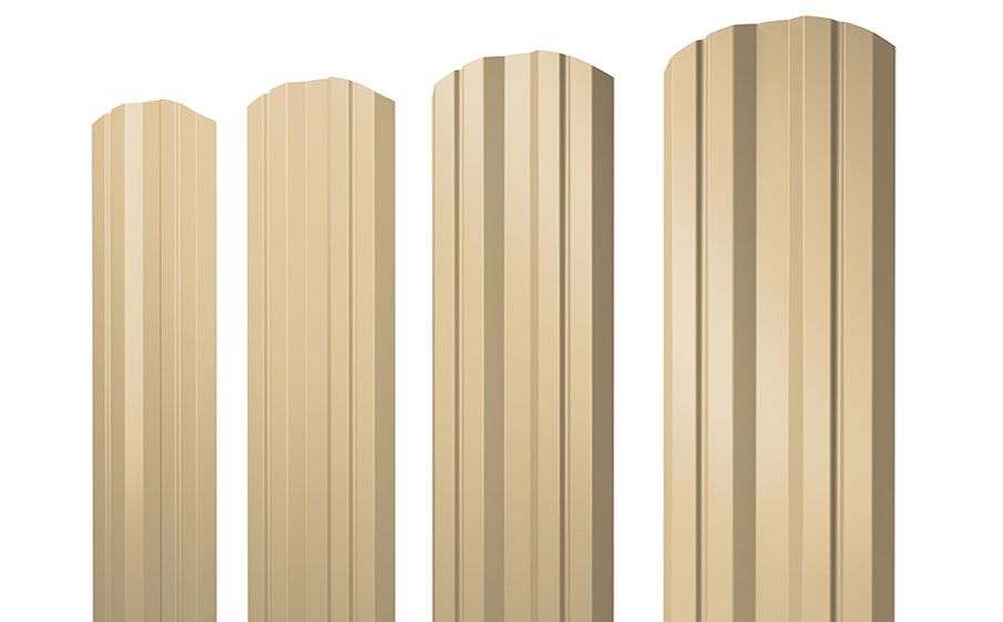 Штакетник Twin фигурный 0,45 PE RAL 1014 слоновая кость