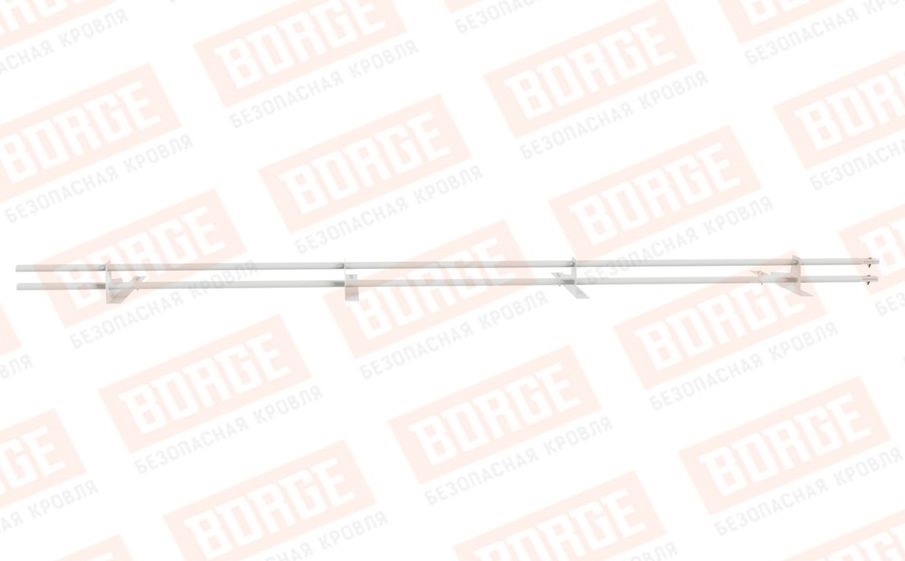 Снегозадержатель трубчатый Borge для гибкой черепицы оцинкованный RAL 9003, 3 м