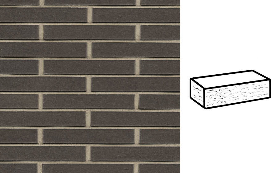 Кирпич клинкерный Muhr 05 Eisenschmelz Schwarzbraun рустик, 240*90*40 мм