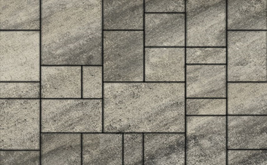 Плитка тротуарная Мюнхен Б.2.Фсм.6 листопад гладкий антрацит, комплект 4 шт, толщина 60 мм