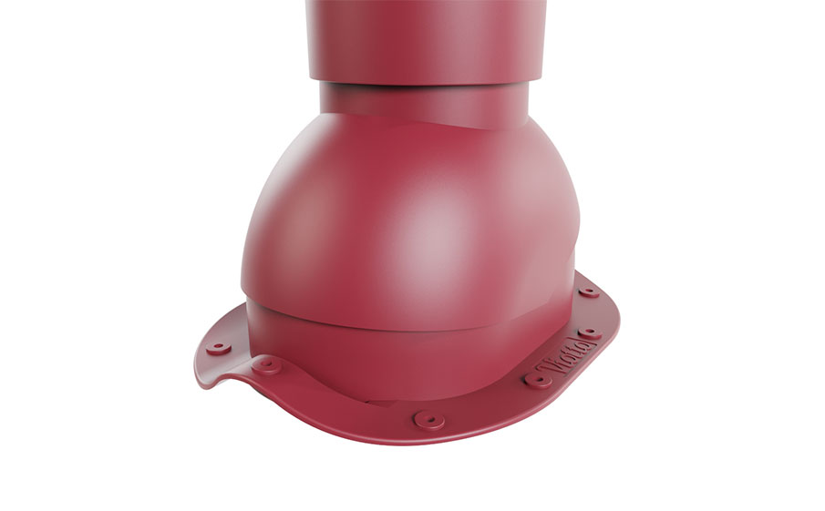 Труба вентиляционная Viotto для металлочерепицы Монтеррей d=110 мм утепленная, RAL 3005 красный