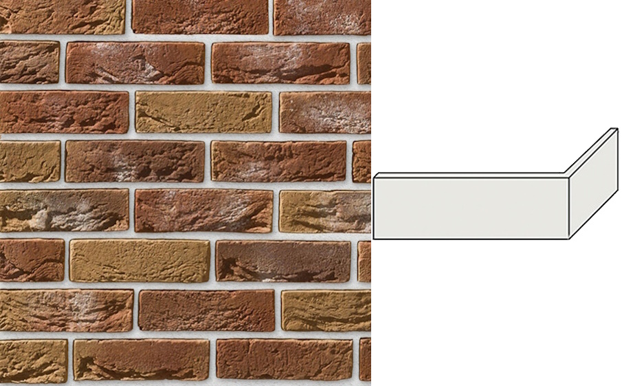 Декоративный кирпич Leonardo Stone угловой элемент Авиньон 200/100*65*10 мм 777