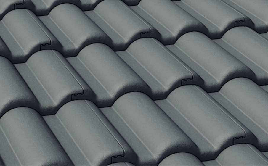 Цементно-песчаная вентиляционная черепица BRAAS Таунус, графит