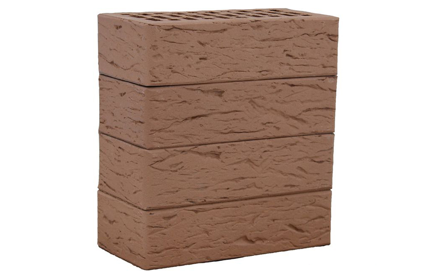 Кирпич облицовочный пустотелый ЛСР, светло-коричневый, рустик, 250*120*65 мм