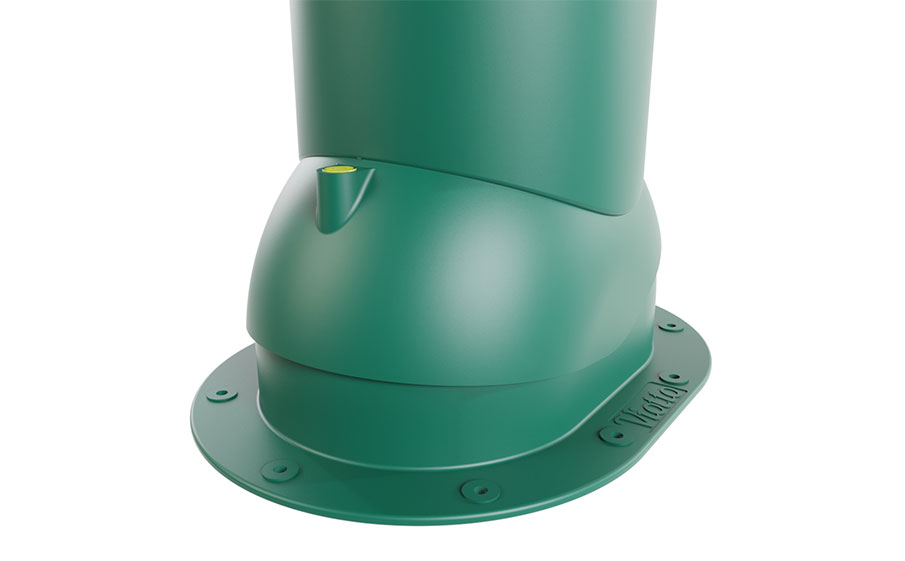 Роторная вентиляция Viotto для готовой мягкой и фальцевой кровли d=125 мм утепленная, RAL 6005 зеленый