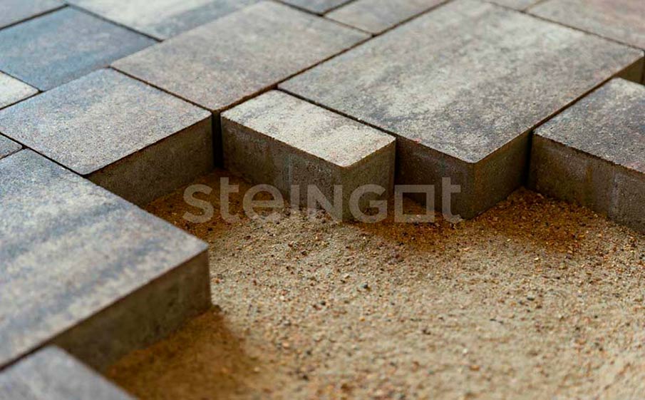 Плитка тротуарная Steingot Колормикс, Бавария, Бурый камень (Stein Brown), комплект 4 шт, толщина 60 мм
