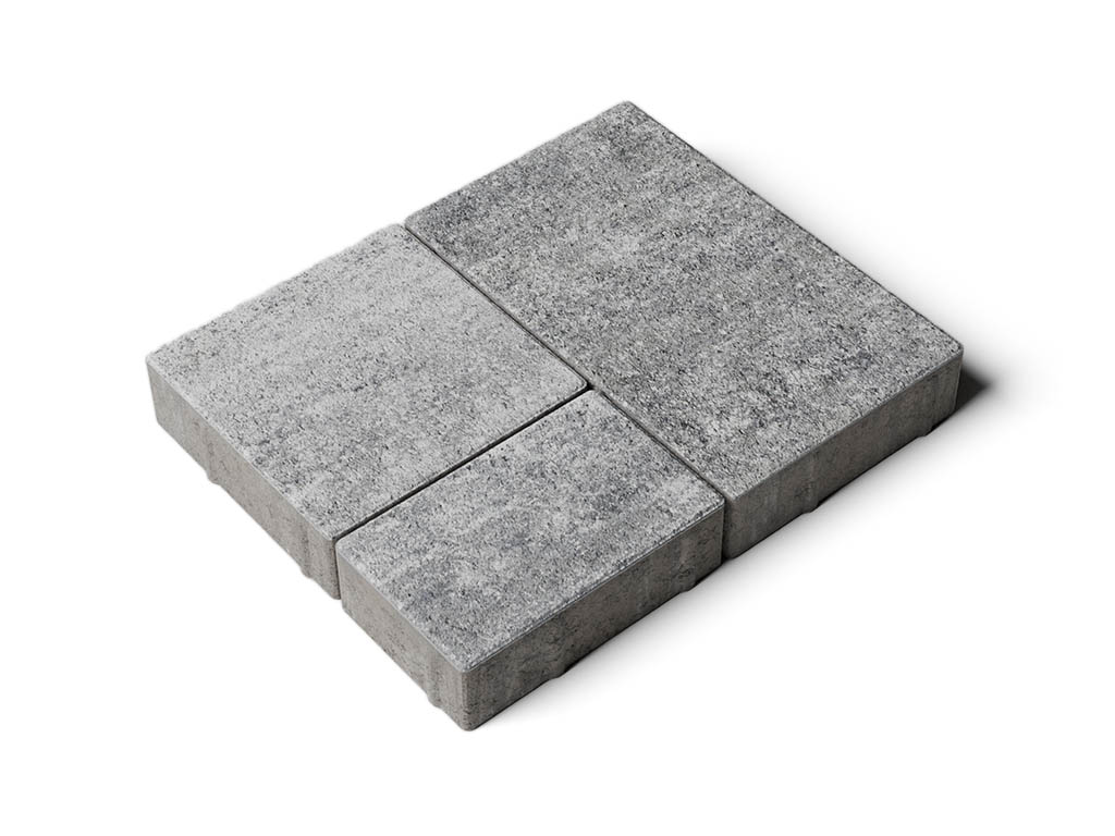 Плитка тротуарная Старый город А.1.Фсм.4 искусственный камень шунгит, комплект 3 шт, толщина 40 мм