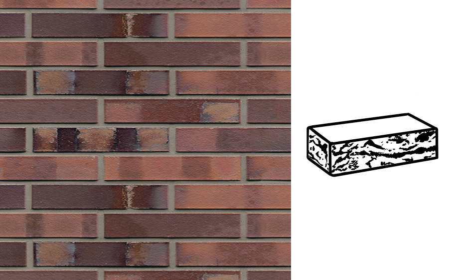 Кирпич клинкерный Muhr 04S Rotbraun-bunt Spezial готик, 240*90*40 мм