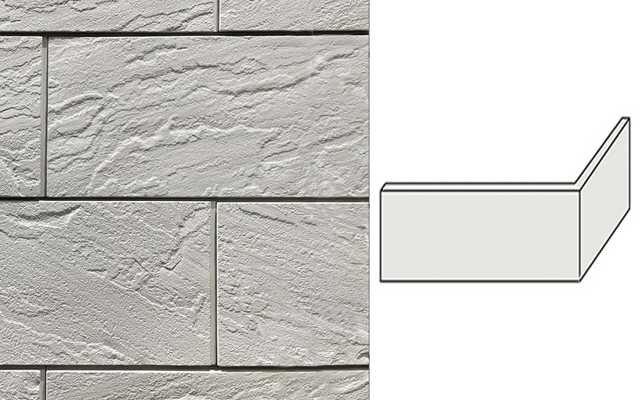 Угловой декоративный кирпич для навесных вентилируемых фасадов левый White Hills Тибур II цвет F515-05 II
