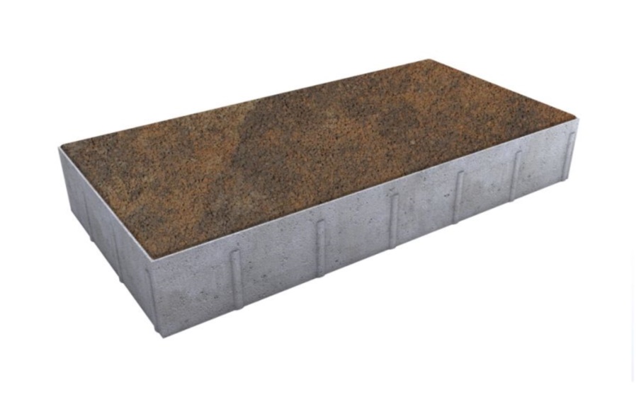 Плитка тротуарная Прямоугольник Б.5.П.6 листопад гранит клен, 600*300*60 мм