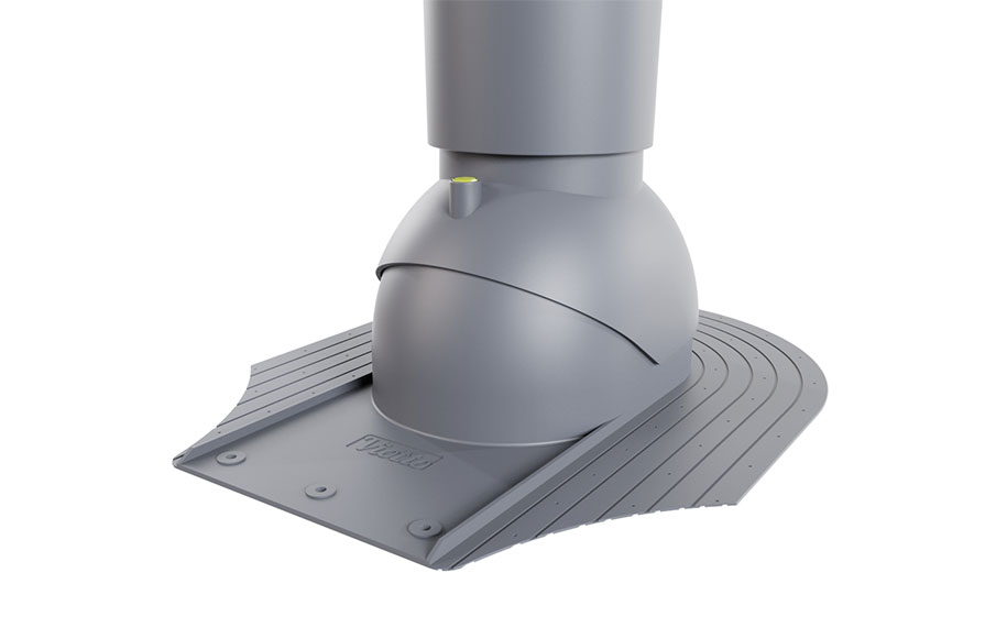 Труба вентиляционная Viotto для мягкой кровли при монтаже d=110 мм неутепленная, RAL 7024 графит