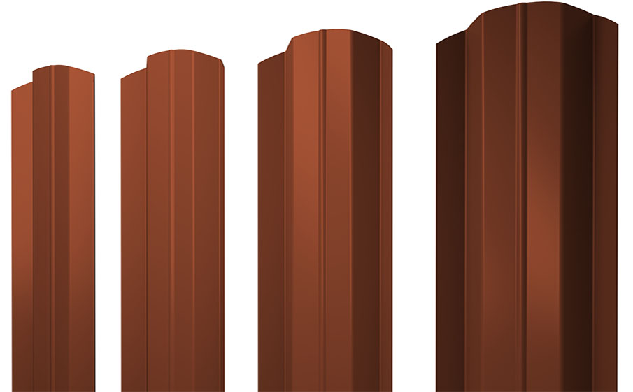 Штакетник М-образный В фигурный 0,5 Satin Matt TX RAL 8004 терракота