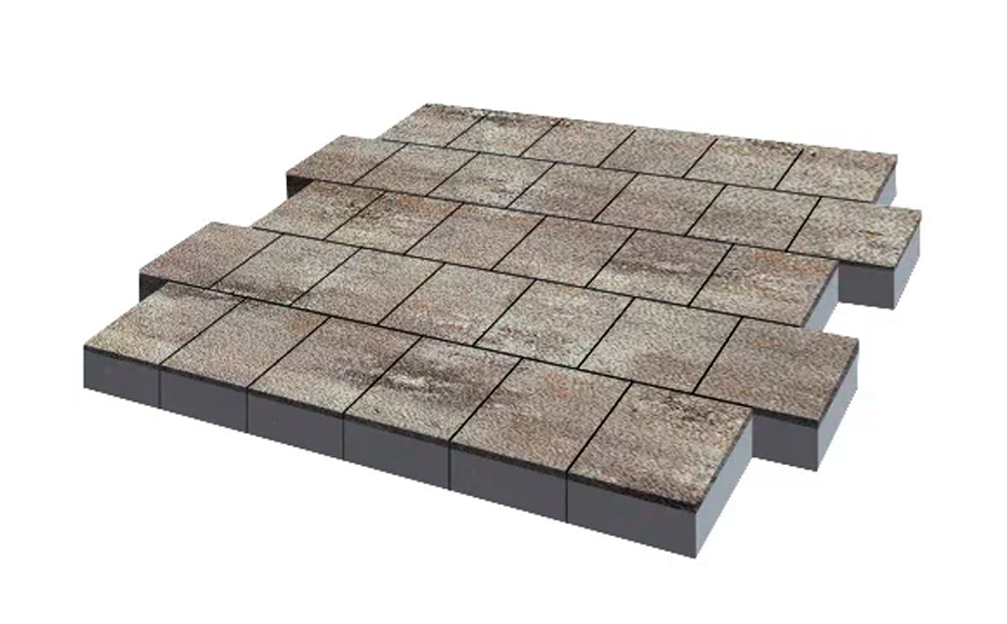 Плитка тротуарная SteinRus Валенсия Б.3.К.8 Native, ColorMix Берилл, 300*300*80 мм