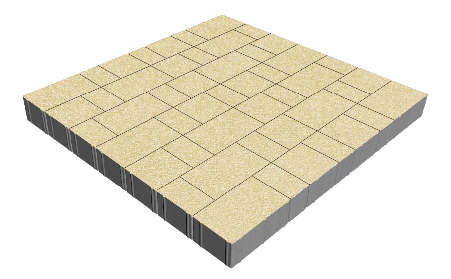 Плитка тротуарная SteinRus Новый город Рид В.8.Псм.8, Antico, слоновая кость, толщина 80 мм