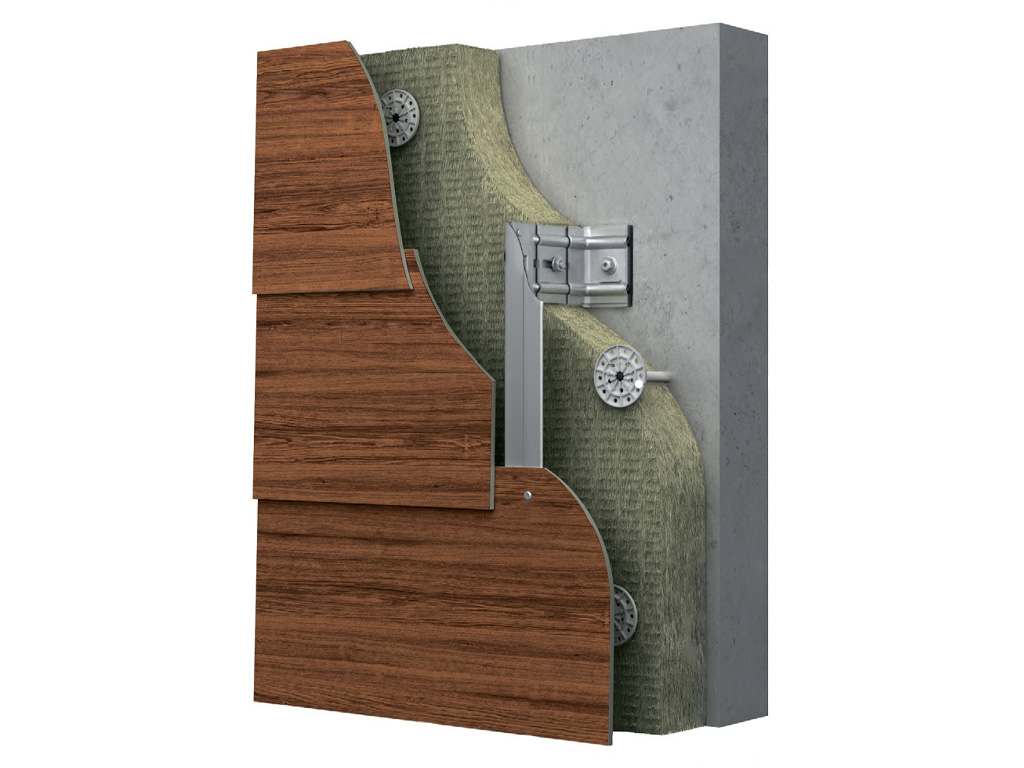 Подсистема НФС КРАСПАН для фиброцементных панелей, крепление скрытым способом