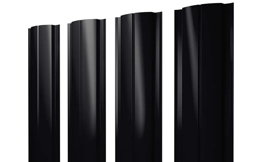 Штакетник Полукруглый Slim 0,5 Drap TX RAL 9005 черный