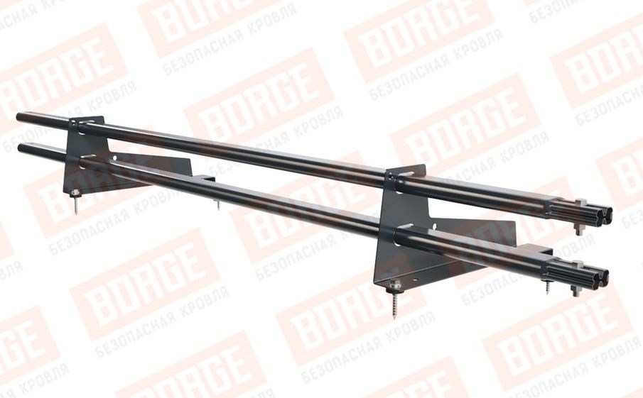 Снегозадержатель трубчатый Borge для металлочерепицы с высокой ступенькой 350 мм оцинкованный RAL 7016, 1,5 м