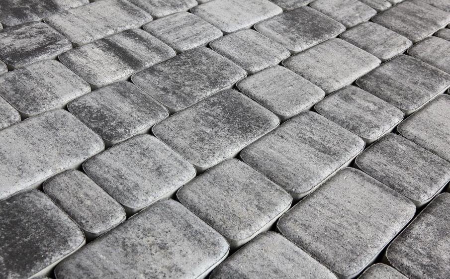 Плитка тротуарная Классико А.1.КО.4 листопад гладкий антрацит, комплект 2 шт, толщина 40 мм