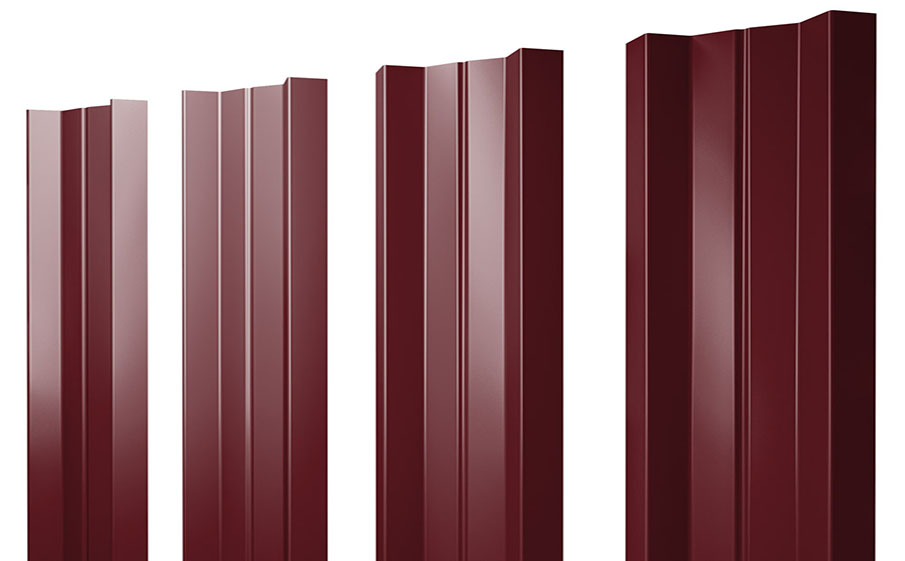 Штакетник М-образный А 0,4 PE RAL 3005 красное вино