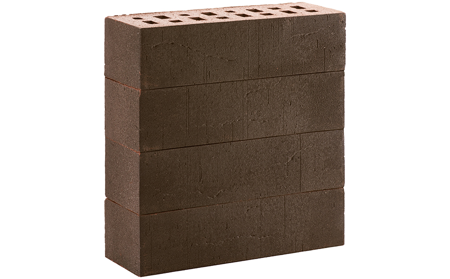 Кирпич клинкерный ЛСР Лиссабон темно-красный с черным песком винтаж, 250*85*65 мм