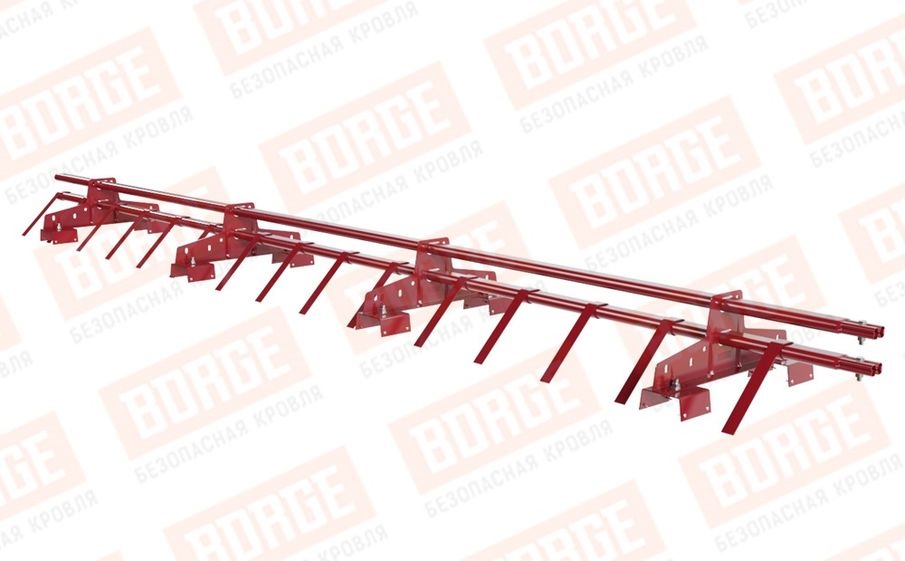 Снегозадержатель трубчатый Borge для профнастила H-114 оцинкованный RAL 3003, 3 м