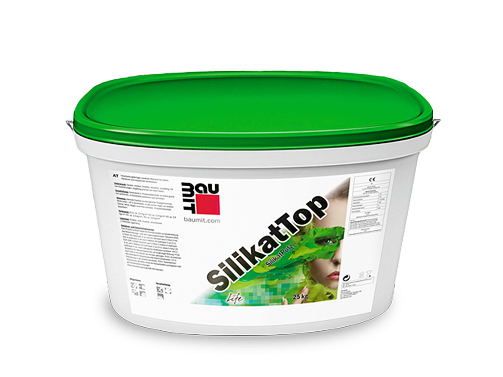 Силикатная штукатурка Baumit SilikatTop, короед 2 мм, база, 25 кг