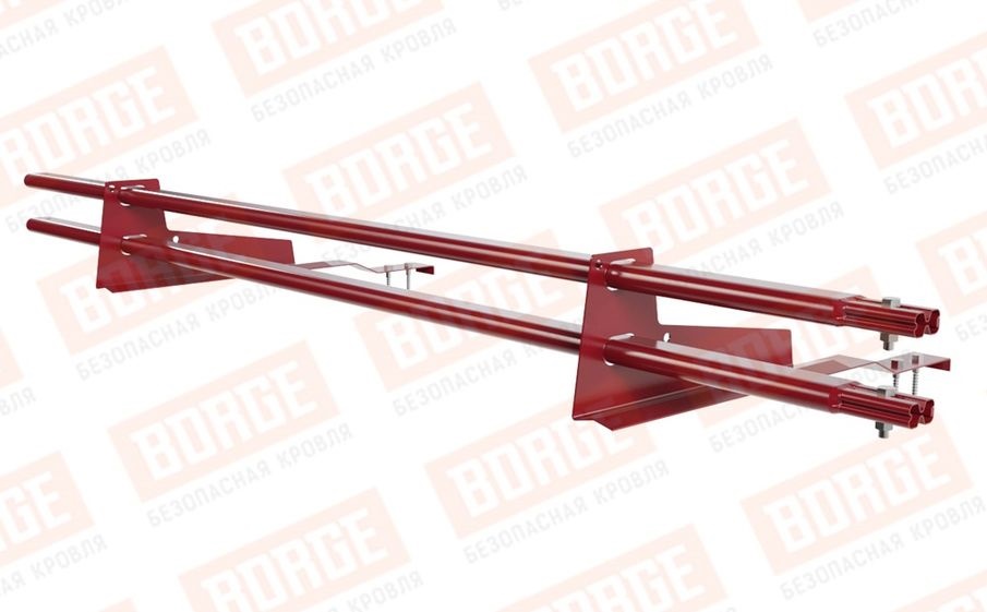 Снегозадержатель трубчатый Borge для черепичной кровли оцинкованный RAL 3003, 1,5 м