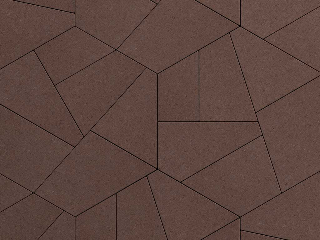 Плитка тротуарная Оригами Б.4.Фсм.8 стандарт гладкий коричневый, комплект 6 шт, толщина 80 мм