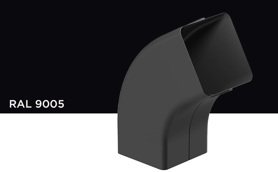 Колено Galeco 72 градуса для системы STAL 2 D 125/80*80 мм, RAL 9005