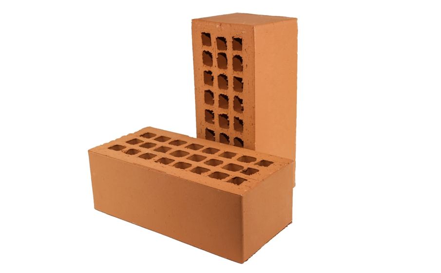 Кирпич облицовочный Губский КЗ, гладкий, морковный, 250*120*88 мм