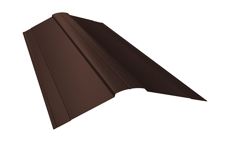 Планка конька фигурного 150*150 мм Grand Line PurPro Matt RAL 8017, 2,5 м