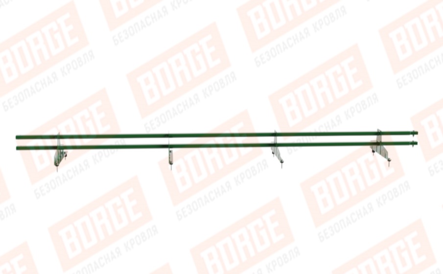 Снегозадержатель трубчатый Borge для кровли из металлочерепицы, профнастила, материалов на основе битума оцинкованный RAL 6002, 3 м