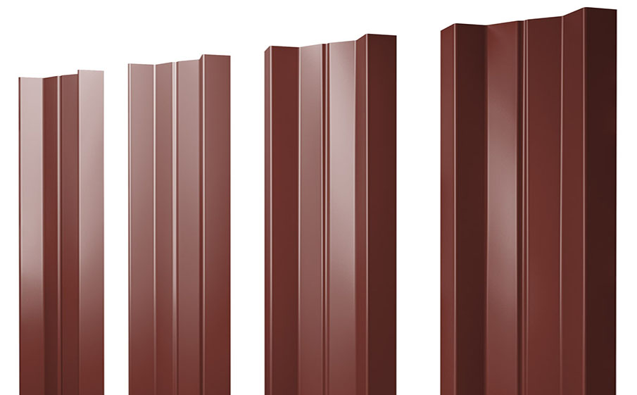 Штакетник М-образный А Satin RAL 3009 оксидно-красный