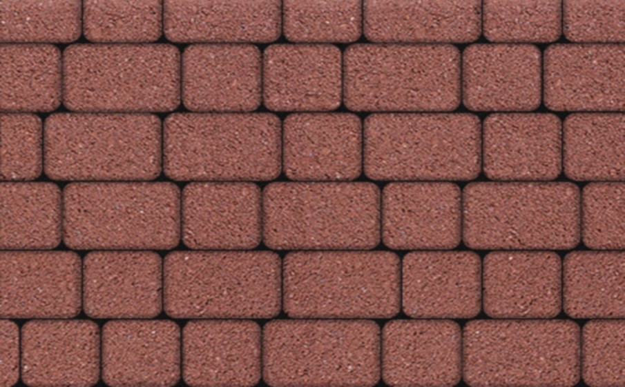 Плитка тротуарная Классико А.1.КО.4 стандарт гладкий красный, комплект 2 шт, толщина 40 мм