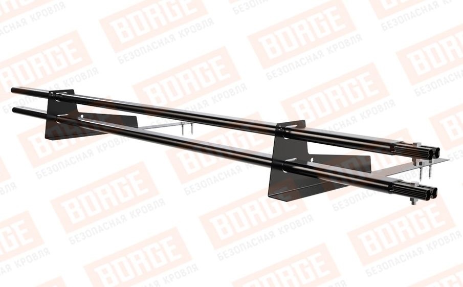 Снегозадержатель трубчатый Borge для гибкой черепицы оцинкованный RAL 9005, 1,5 м