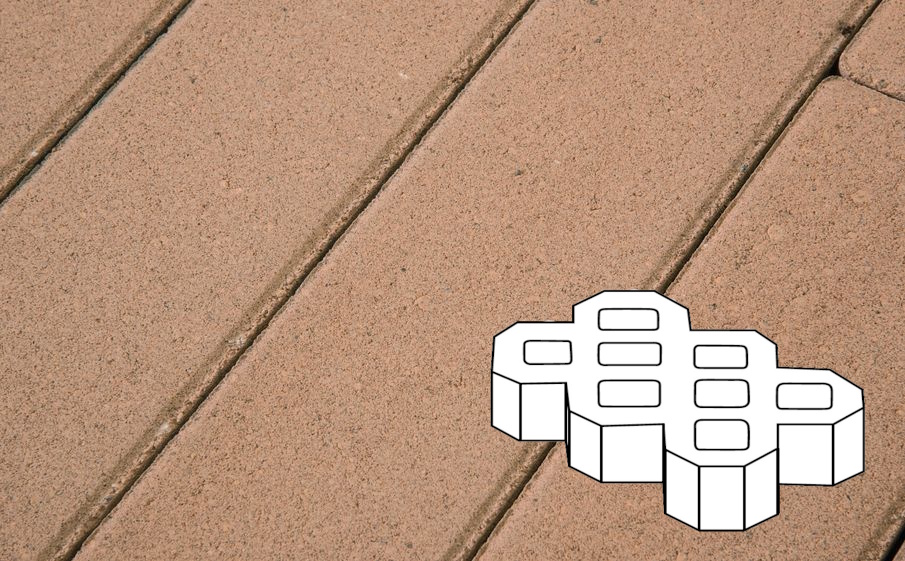 Плитка тротуарная Готика Profi, Экопарковка Б.6.ГР.10, оранжевый, частичный прокрас, б/ц, 600*400*100 мм