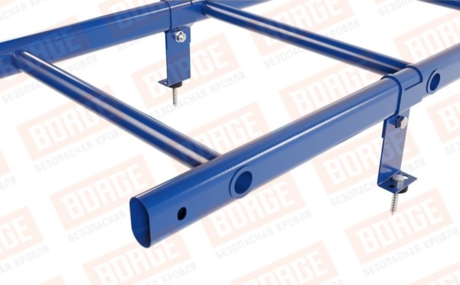 Лестница кровельная Borge для металлочерепицы, профнастила, композитной черепицы, материалов на основе битума оцинкованная RAL 5005, 1,8 м