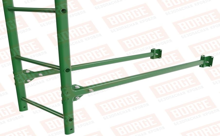 Лестница фасадная Borge (верхняя секция) оцинкованная RAL 6002, 2,7 м