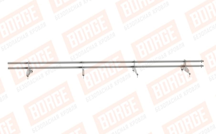 Снегозадержатель трубчатый Borge для кровли из металлочерепицы, профнастила, материалов на основе битума оцинкованный RAL 9006, 3 м