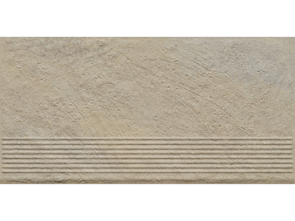 Клинкерная ступень с насечками Paradyz Eremite, Crema, 600*300*8,5 мм